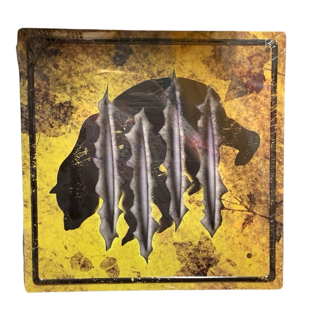 Bear Warning Metal Sign Claw Marks Campers Hikers Cabin Mountain Home Man Cave
